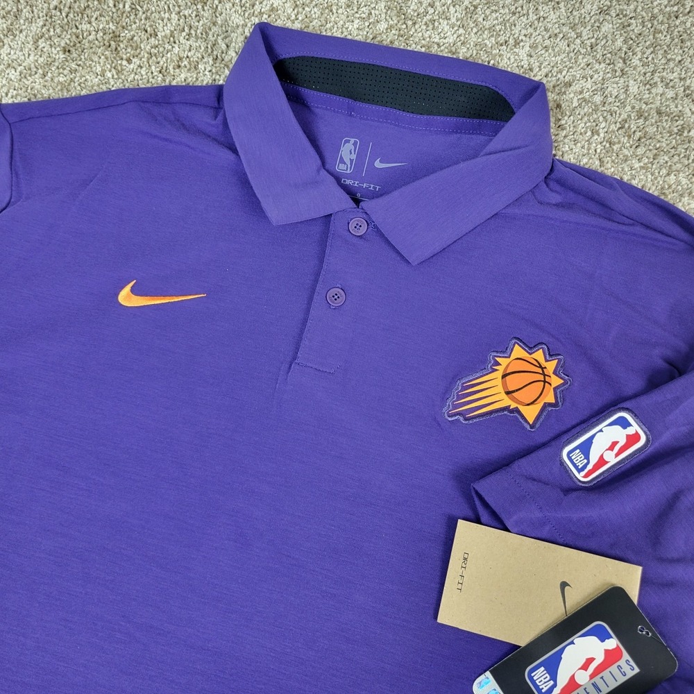 NWT Nike Dri Fit Phoenix Suns Mens Large Solid Purple Performance Stretch Polo